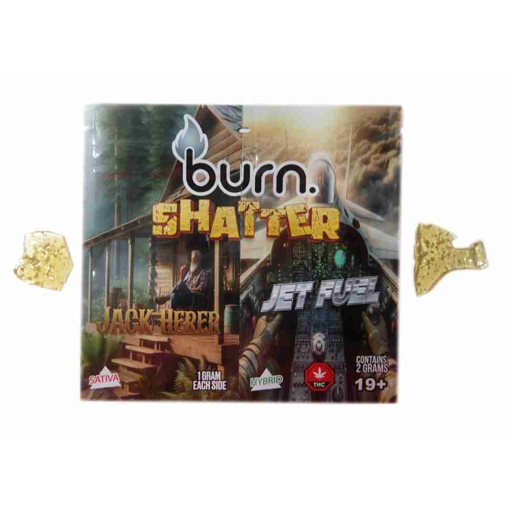 15b613d0e319a39624f430e77d05e65a 2g Shatter pack by Burn - Jack Herer & Jet Fuel - Image 1