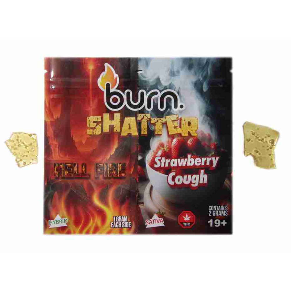 8b60e557dcdaaebc644a185d7bea7647 2g Shatter Pack by Burn - Hell Fire & Strawberry Cough - Image 1