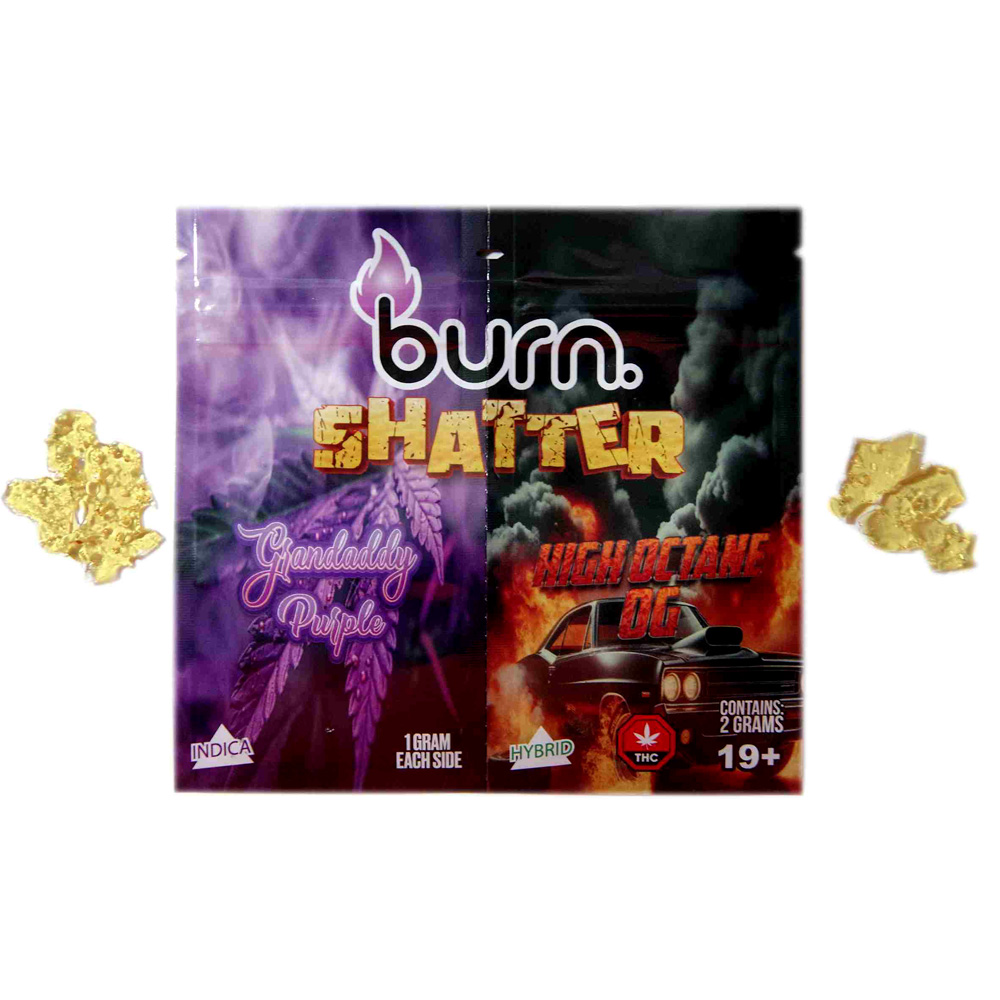 f3d9a70a1393d395b9e1258025b7afc4 2g Shatter Pack by Burn - Granddaddy Purple & High Octane og - Image 1